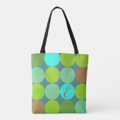 Tote Bag Lime Vert Turquoise Turquoise & Rust Cercles Monog (Dos)