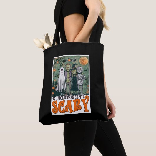 Tote Bag L'inclusion n'est pas effrayant Halloween caractèr (De près)