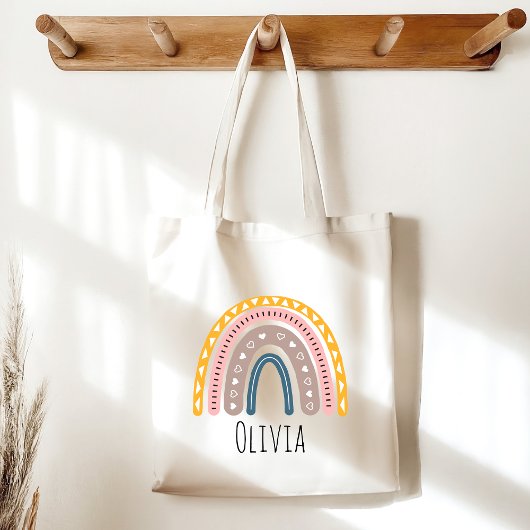 Tote Bag Lindo Arcoiris Boho Acuarela Multicolor