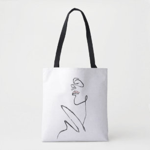 Tote Bag Line Art 3D face B - Artiste - CardArts