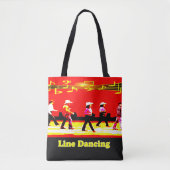 Tote Bag Line Dancing Western Group Red Black (Devant)