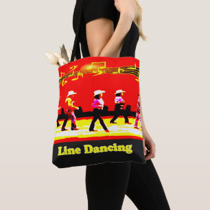 Tote Bag Line Dancing Western Group Red Black