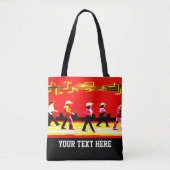 Tote Bag Line Dancing Western Group Red (VOTRE TEXTE) (Devant)