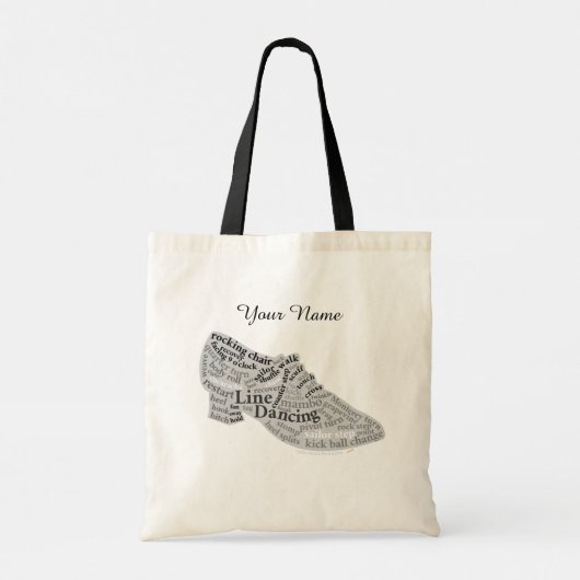 Tote Bag Line Dancing Word Cloud Chaussure Cadeau pour dans (Dos)