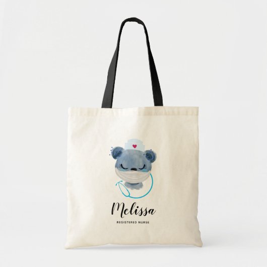 Tote Bag L'infirmière mignonne porte un masque Médicale (Devant)