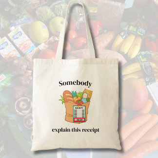 Tote Bag L'inflation de l'humour sur le coût des courses