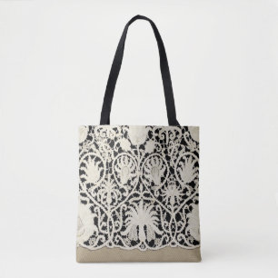 Tote Bag Linge de dentelle mariage blanc classique jolie