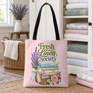 Tote Bag Linge de maison fleuri lavande Cottagecore