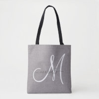 Linge gris monogramme blanc