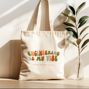 Tote Bag L'Ingénierie Rétro super Est Ma Vibe, Ingénieur