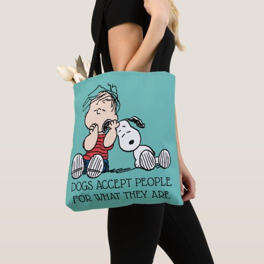 Tote Bag Linus consolé avec l'oreille de Snoopy (De près)