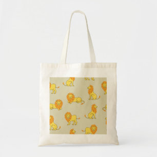 Tote Bag Lion à main : motif vintage.