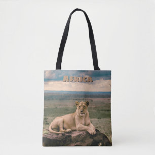 Tote Bag Lion africain rétro panoramique