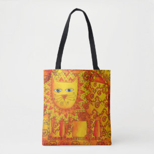 Tote Bag Lion aquarelle à motifs