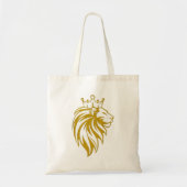 Tote Bag Lion Avec Couronne - Style Or 2 (Devant)