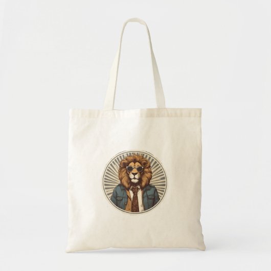 Tote Bag Lion avec lunettes de soleil (Devant)
