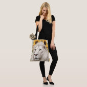 Tote Bag Lion blanc Tournesol Design Faune Safari Lion (Sur le modèle)