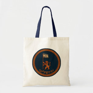 Tote Bag Lion Du Jour De Jérusalem Avec Drapeau