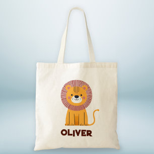 Tote Bag Lion mignon et fantaisiste personnalisé