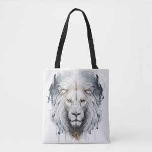 Tote Bag Lion Portrait Animal Peinture Faune À L'Extérieur