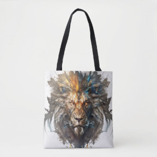 Tote Bag Lion Portrait Animal Peinture Faune À L'Extérieur