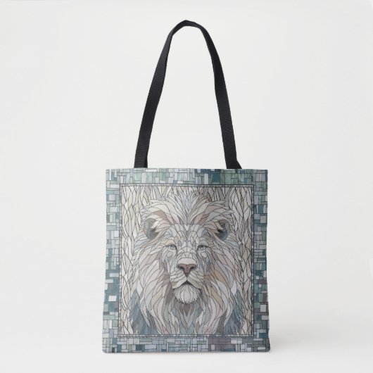 Tote Bag Lion Portrait Mosaic Art (Devant)