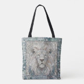 Tote Bag Lion Portrait Mosaic Art (Dos)