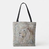 Tote Bag Lion Portrait Mosaic Art (Dos)