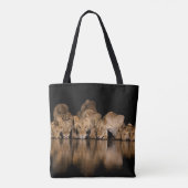 Tote Bag Lion Pride Drinks at the Water Hole at Night (Dos)