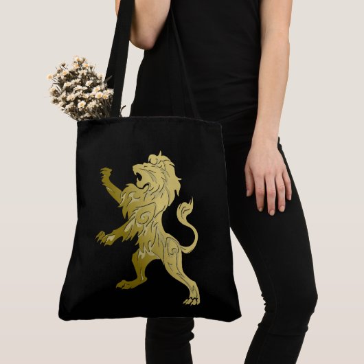Tote Bag Lion royal d'or noir (De près)