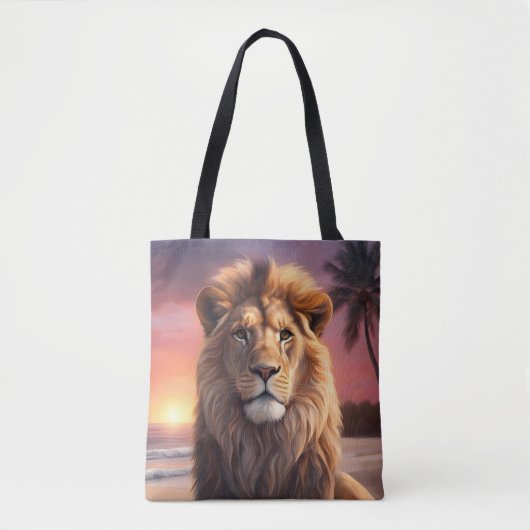 Tote Bag Lion sur la plage (Devant)