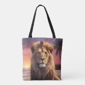 Tote Bag Lion sur la plage (Dos)