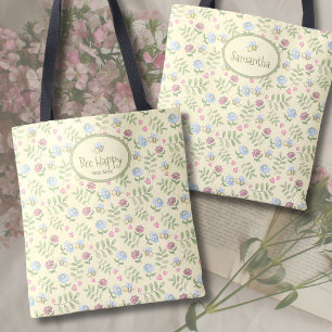 Tote Bag Lire Plus Heureuse Abeille Amoureux des Livres Flo