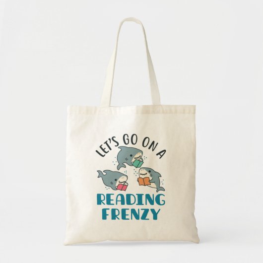 Tote Bag Lire un prof français enseignant requin (Devant)