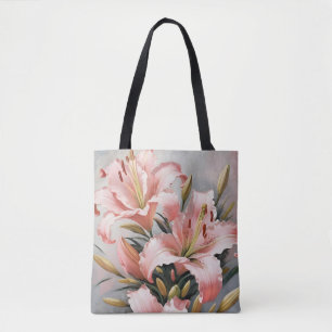 Tote Bag Lis roses vintage