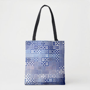 Tote Bag Lisbonne Aquarium texture carreaux motif port céra