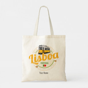 Tote Bag Lisbonne Portugal avec Tramway Retro Souvenir Vint