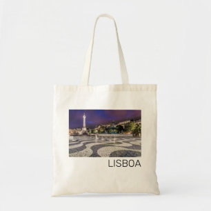 Tote Bag Lisbonne Portugal Rossio Carré Vacances Souvenir