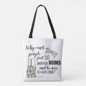Tote Bag Lisez des livres. Soyez gentils les uns avec les a (Dos)