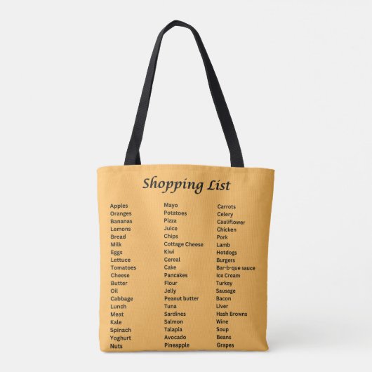 Tote Bag Liste d'achats (Dos)