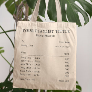 Tote Bag Liste de lecture musicale personnalisée - Réceptio