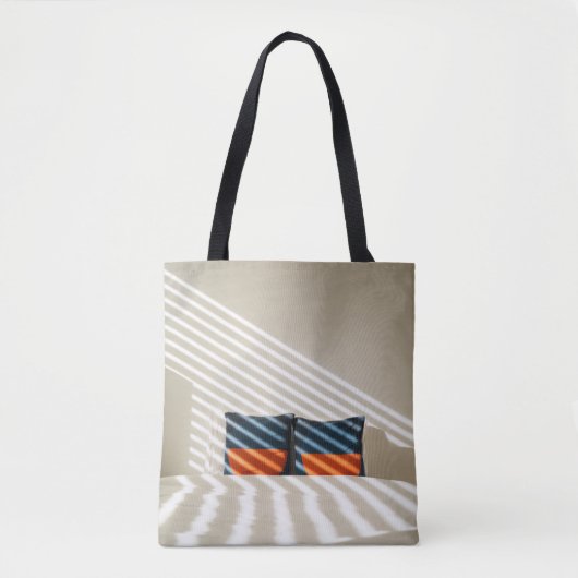 Tote Bag Lit blanc et rouge noir (Devant)