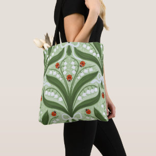 Tote Bag Lit de la vallée et la symétrie des coccinelles en