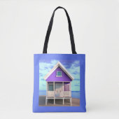 Tote Bag Little Beach Shack sur le sable (Devant)