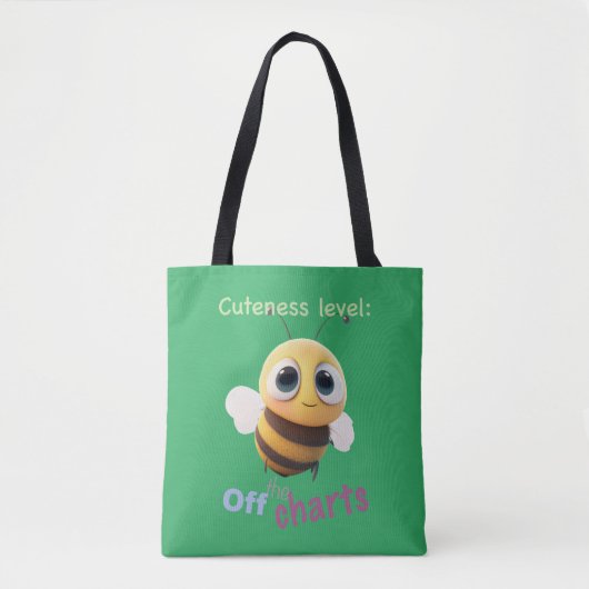 Tote Bag Little Bee Cuteness Level Joli Adorable Funny (Devant)