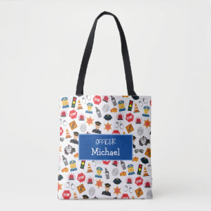 Tote Bag Little Boys Police Officier Motif Enfants