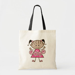 Tote Bag Little Girl 4th Birthday Tshirts et cadeaux