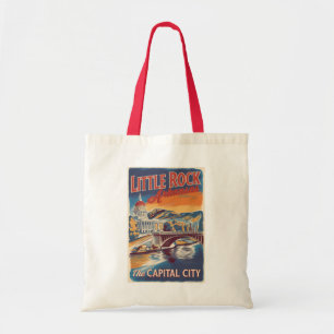 Tote Bag Little Rock Arkansas Peinture Voyage Art Vintage
