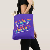 Tote Bag Live à la mode avec fierté Rainbow Flag Gay Fourre (De près)