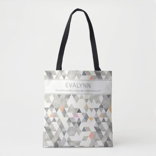 Tote Bag Live by Faith Grey Triangle Motif Personnalisé (Devant)
